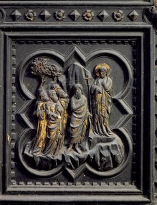 Johannes de Doper kondigt Christus aan, achtste paneel van de Zuiddeuren van de Baptisterium van San Giovanni, 1336